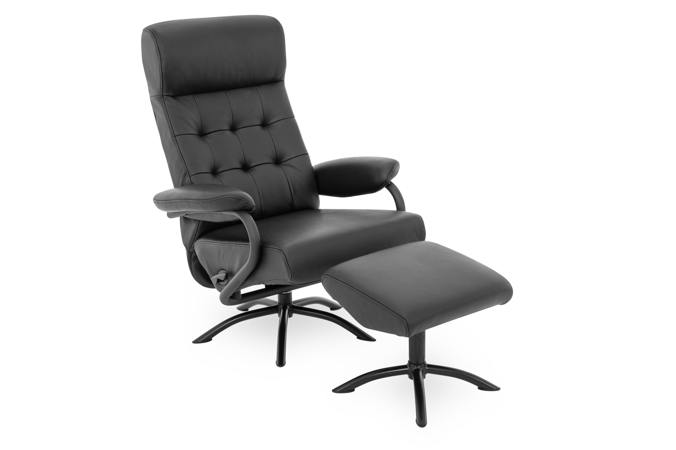 Forma lænestol inkl. fodskammel - FG120084 - Sort læder